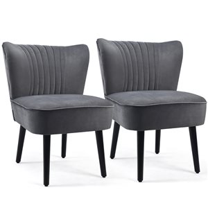 Costway Modern Grey Accent Chair - Set of 2