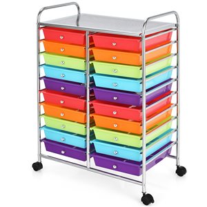 Costway Multicolour 20-Drawer Storage Cart