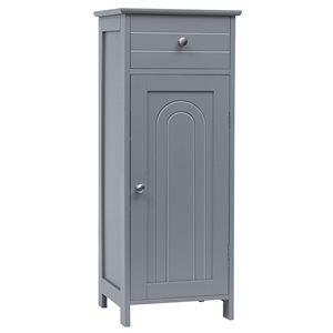 Costway 12-in x 32.5-in x 14-in Grey MDF Freestanding Corner Linen Cabinet