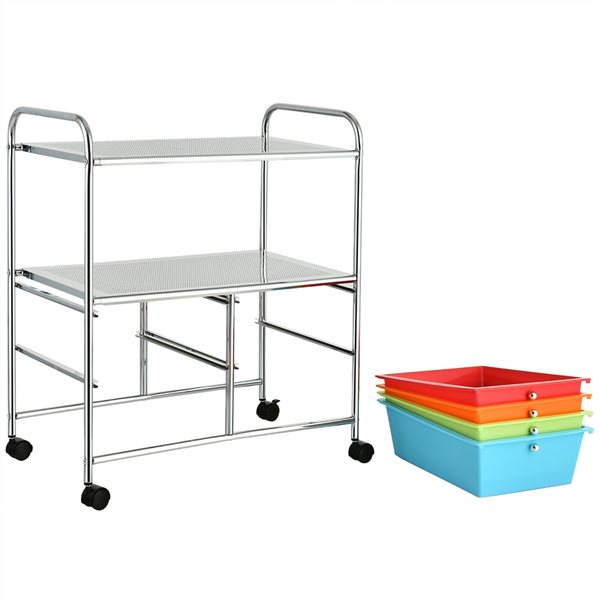 Costway Multicolour 4-Drawer Storage Cart