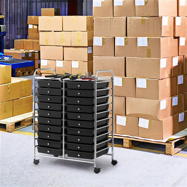 Costway Black 20-Drawer Storage Cart