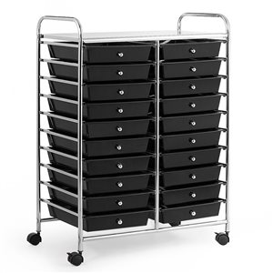 Costway Black 20-Drawer Storage Cart