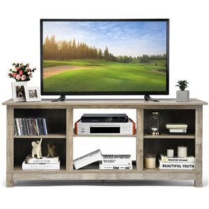 Costway Grey TV Stand for TV's up to 65-in