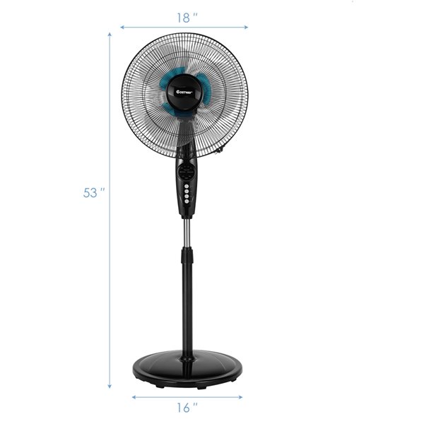 Costway 16-in 3-Speed Indoor Oscillating Fan