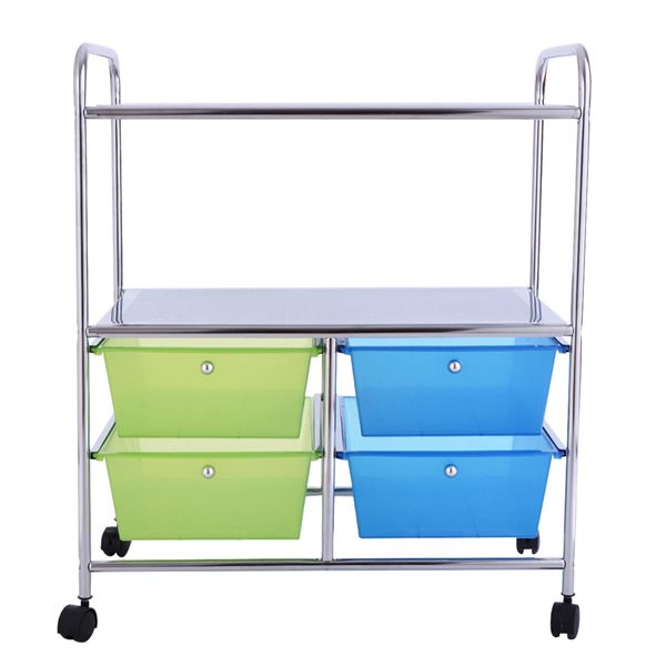 Costway Green 4-Drawer Storage Cart