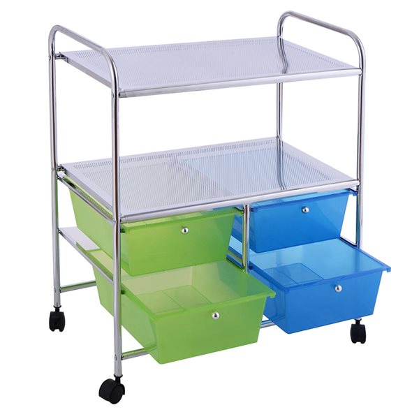 Costway Green 4-Drawer Storage Cart
