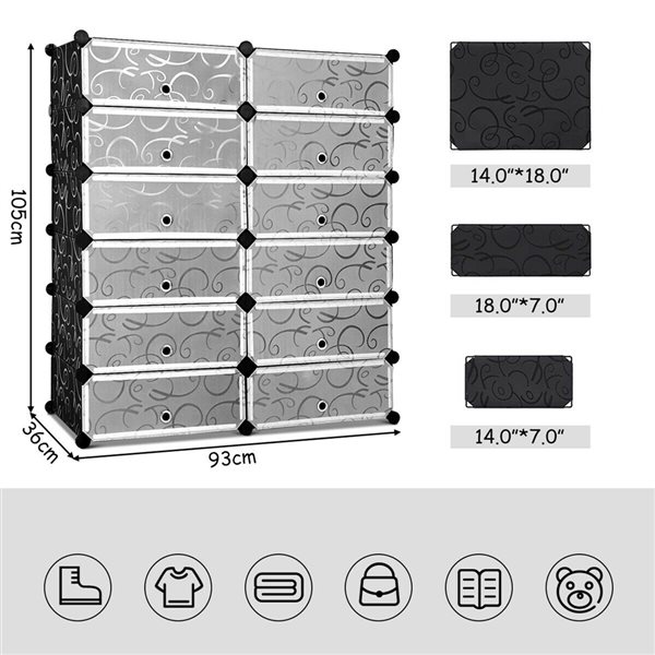 Costway 24-Pair Grey Wood Shoe Rack