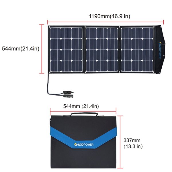 ACOPower 21.65-in x 14.17-in x 1.97-in 90 W Portable Solar Panel