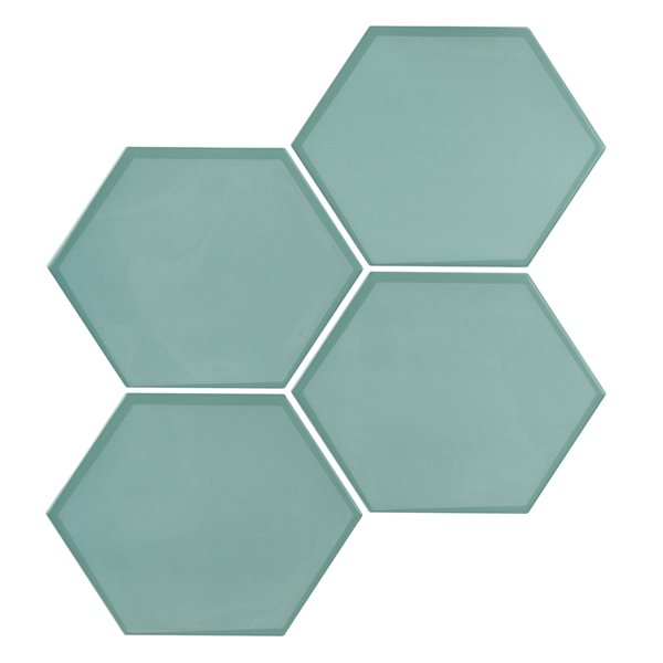 Dosseret hexagonales verts autocollant 10 po x 10 po de WallPops, paquet de 4