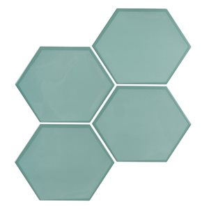 Dosseret hexagonales verts autocollant 10 po x 10 po de WallPops, paquet de 4