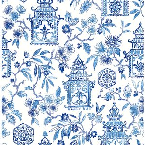 NuWallpaper 30.75-sq. Ft. Blue Vinyl Ivy/vines Self-adhesive Peel and Stick Wallpaper