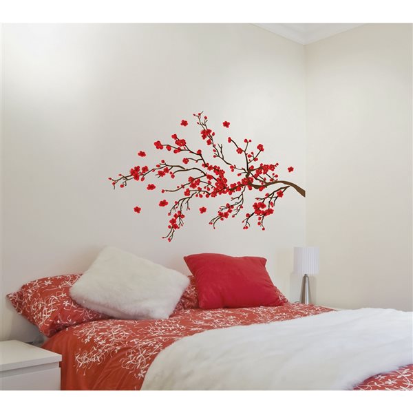 Crearreda 13.75-in x 39.4-in Red Ramage Wall Decals