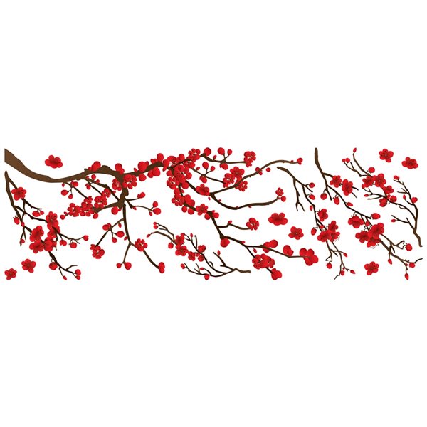 Crearreda 13.75-in x 39.4-in Red Ramage Wall Decals