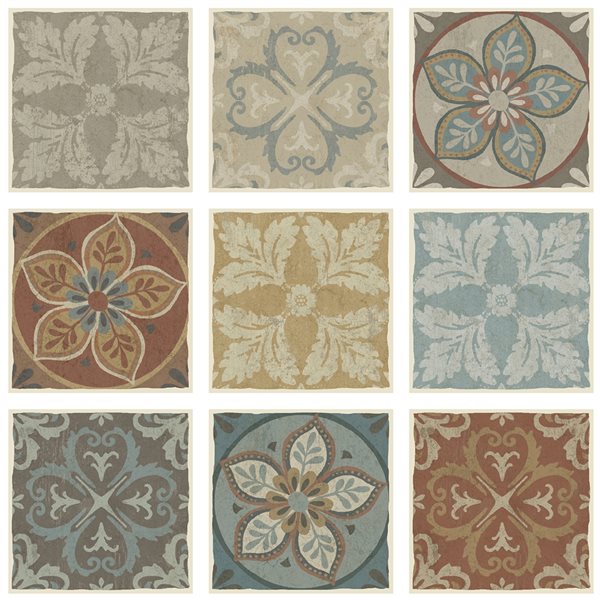 WallPops 27-pack Brown Bohemian Style 4-in X 4-in Decal Kit