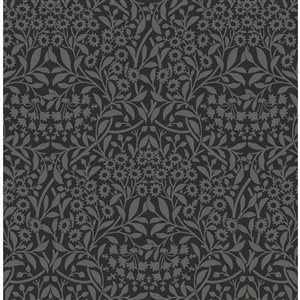 NuWallpaper 30.75-sq. Ft. Black Vinyl Damask Self-adhesive Peel and Stick Wallpaper