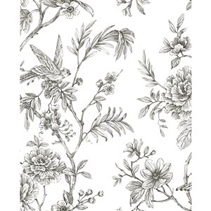 NuWallpaper 30.75-sq. Ft. White Vinyl Floral Self-adhesive Peel and Stick Wallpaper