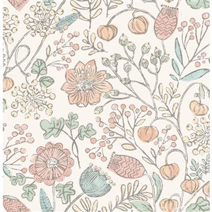 NuWallpaper 30.75-sq. Ft. Pink Vinyl Floral Self-adhesive Peel and Stick Wallpaper