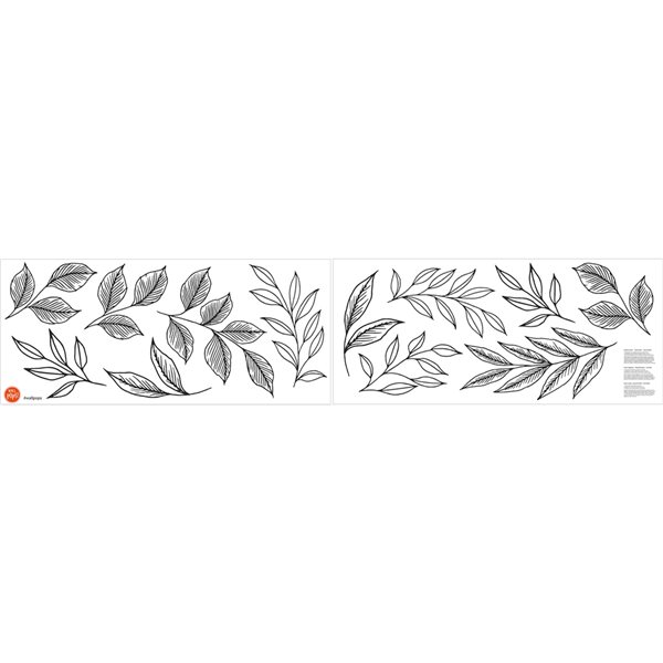 Décalcomanie murale  «Feuilles de broussailles» 34,5 po x 39 po par Love Karla