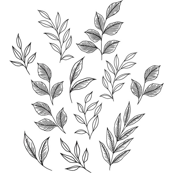 Décalcomanie murale  «Feuilles de broussailles» 34,5 po x 39 po par Love Karla
