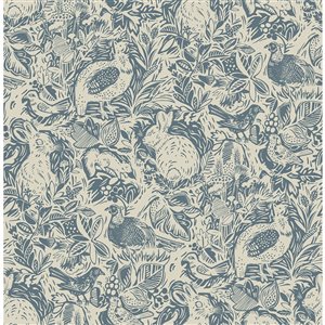 NuWallpaper 30.75-sq. Ft. Blue Vinyl Animals Self-adhesive Peel and Stick Wallpaper