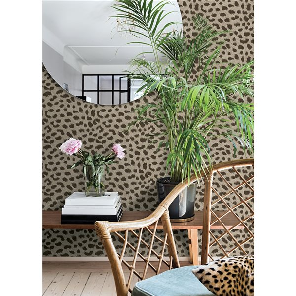 NuWallpaper 30.75-sq. Ft. Brown Spotted Vinyl Abstract Self-adhesive Peel and Stick Wallpaper