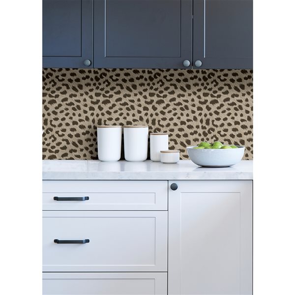 NuWallpaper 30.75-sq. Ft. Brown Spotted Vinyl Abstract Self-adhesive Peel and Stick Wallpaper