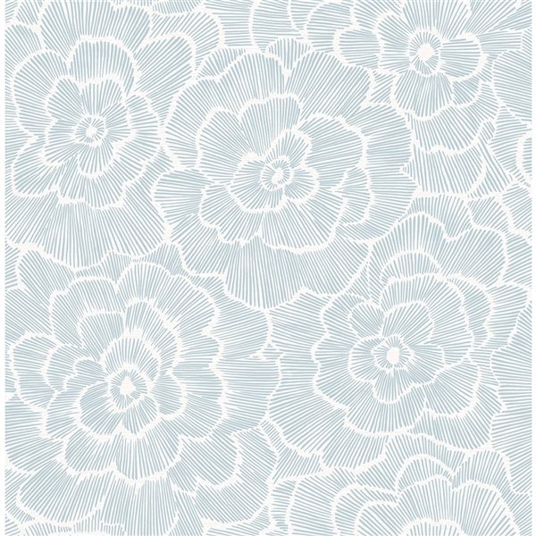 NuWallpaper 30.75-sq. Ft. Blue Vinyl Floral Self-adhesive Peel and Stick Wallpaper