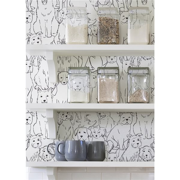 NuWallpaper 30.75-sq. Ft. White Vinyl Animals Self-adhesive Peel and Stick Wallpaper