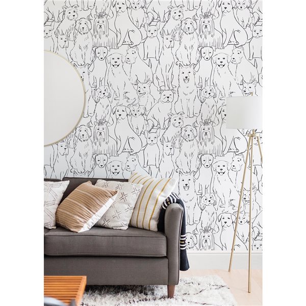 NuWallpaper 30.75-sq. Ft. White Vinyl Animals Self-adhesive Peel and Stick Wallpaper