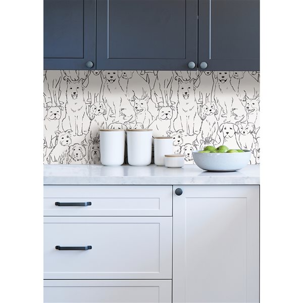 NuWallpaper 30.75-sq. Ft. White Vinyl Animals Self-adhesive Peel and Stick Wallpaper