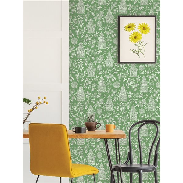 NuWallpaper 30.75-sq. Ft. Green Vinyl Boho Self-adhesive Peel and Stick Wallpaper