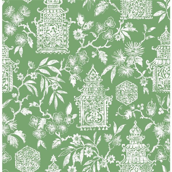 NuWallpaper 30.75-sq. Ft. Green Vinyl Boho Self-adhesive Peel and Stick Wallpaper