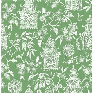 NuWallpaper 30.75-sq. Ft. Green Vinyl Boho Self-adhesive Peel and Stick Wallpaper