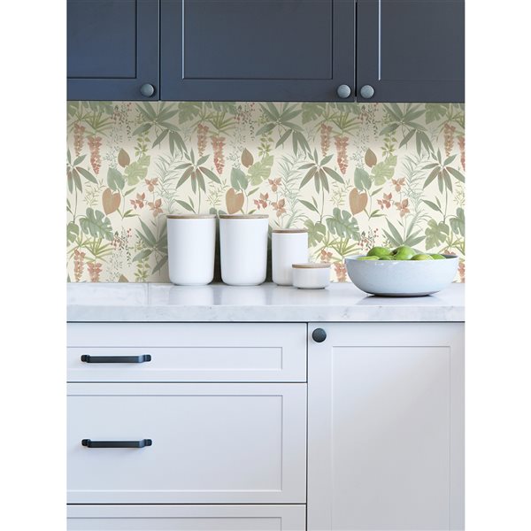 NuWallpaper 30.75-sq. Ft. Multicolor Vinyl Ivy/vines Self-adhesive Peel and Stick Wallpaper