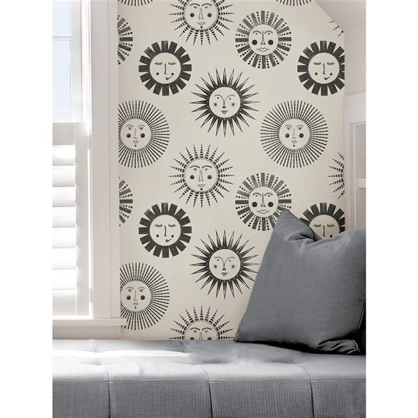 NuWallpaper 30.75sq. Ft. Black Vinyl Abstract Selfadhesive Peel and