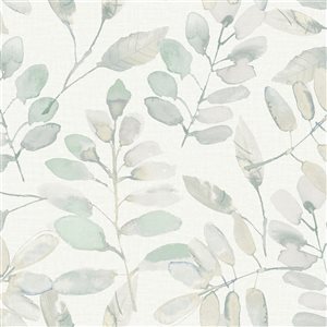 InHome 28.6-sq. Ft. White Vinyl Textured Ivy/vines 3D Self-adhesive Peel and Stick Wallpaper
