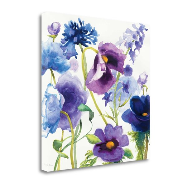Tangletown Fine Art "Blue and Purple Mixed Garden I" by Shirley Novak 20-in H x 20-in W Canvas Print