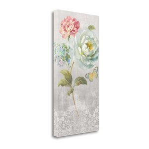 Tangletown Fine Art Frameless 17-in x 34-in "Textile Floral Panel I" by Danhui Nai Canvas Print