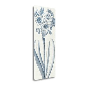 Tangletown Fine Art Frameless 13-in x 32-in "Eden I Indigo and White" by Wild Apple Portfolio Canvas Print