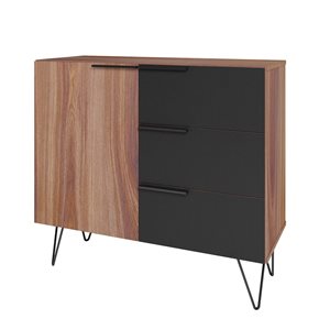 Manhattan Comfort Beekman Brown/Black 3-Drawer Standard Dresser