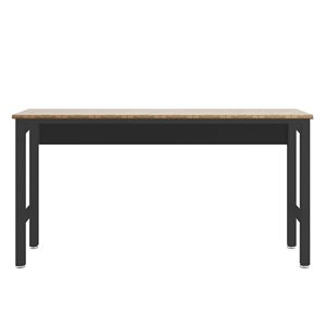 Manhattan Comfort Fortress 72.4-in W x 37.6-in H Charcoal Grey Wood/Steel Work Bench