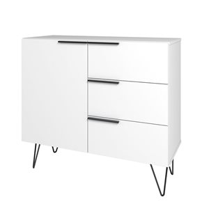 Manhattan Comfort Beekman White 3-Drawer Standard Dresser