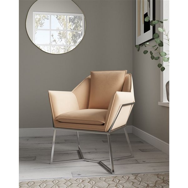 fawn velvet chair