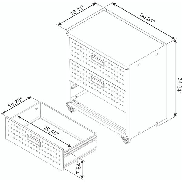 Manhattan Comfort Fortress 30.3-in W x 32.1-in H x 18.2-in D White Steel Freestanding Garage Cabinet