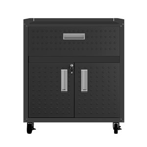Manhattan Comfort Fortress Charcoal Grey 30.3-in W x 31.5-in H x 18.2-in D Steel Freestanding Garage Cabinet