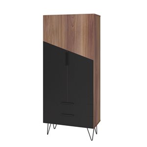 Manhattan Comfort Beekman Brown/Black Composite 6-Shelf Office Cabinet