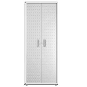Manhattan Comfort Fortress 30.3-in W x 74.8-in H x 18.2-in D White Steel Freestanding Garage Cabinet
