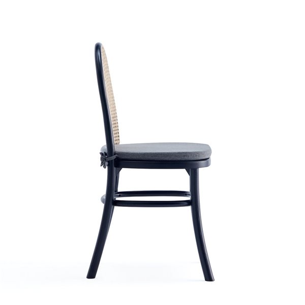 Manhattan Comfort Paragon 1.0 Contemporary Black/Grey Polyester Blend Upholstered Dining Chair with Wood Frame - Set of 4