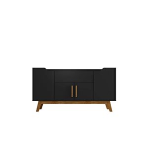 Manhattan Comfort Addie Matte Black/Cinnamon Composite Sideboard
