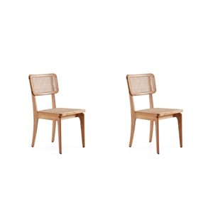 Manhattan Comfort Giverny Contemporary Natural Dining Chair with Wood Frame - Set of 2
